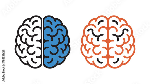 Brain hemispheres concept icon
