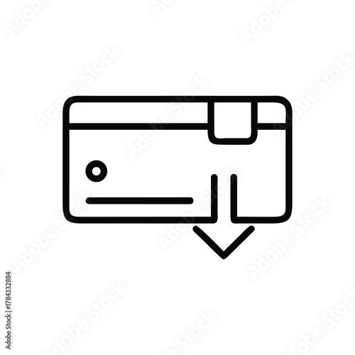 Credit card with download arrow icon