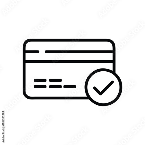 Credit card with checkmark icon