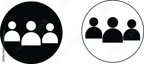 Modern diverse group of people icons in various poses and actions