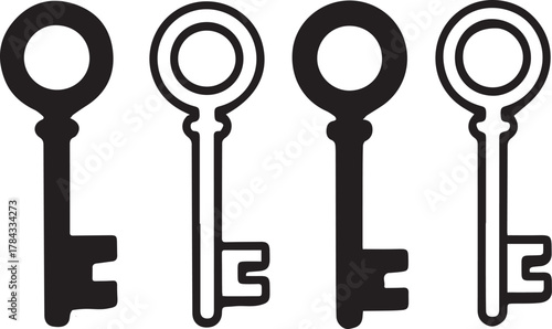 Abstract geometric key design with vibrant color accents