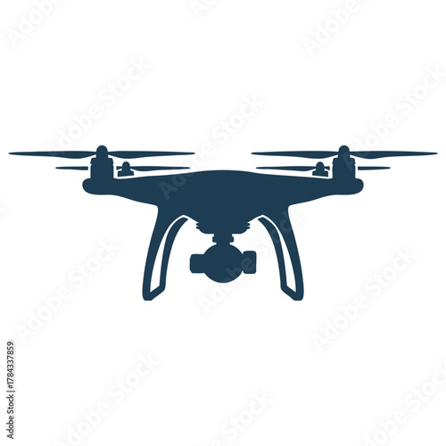Drone with camera icon graphic