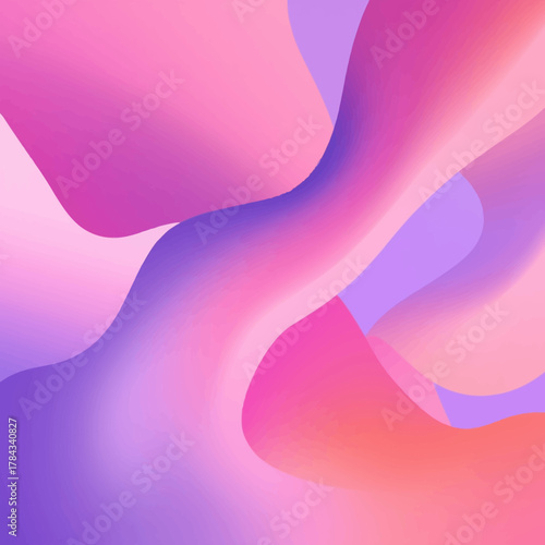 Abstract Fluid Art A vibrant, colorful blend of smooth shapes and gradients for a modern look
