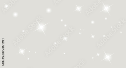 Sparkling stars on a light gray background create a magical feel