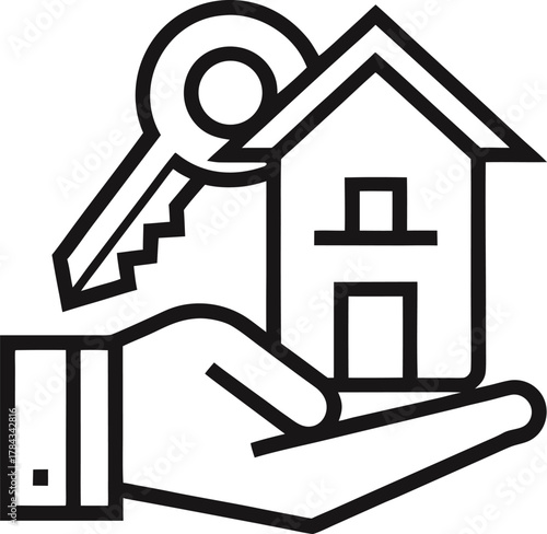 Hand holdings house and key