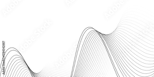 Background dots particles nice wave pattern dot halftone black gradient line. wallpaper graphic design