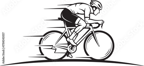 Dynamic sketch of a cyclist in motion