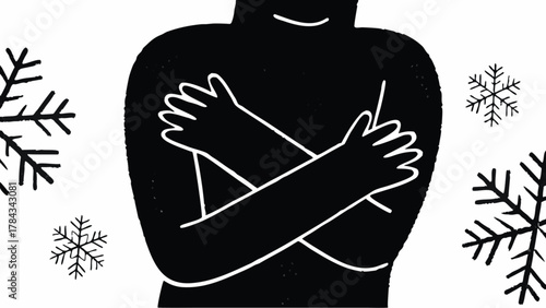 Feeling chilly embrace the cold season with cozy warmth and winter snowflakes a vector graphic illustration