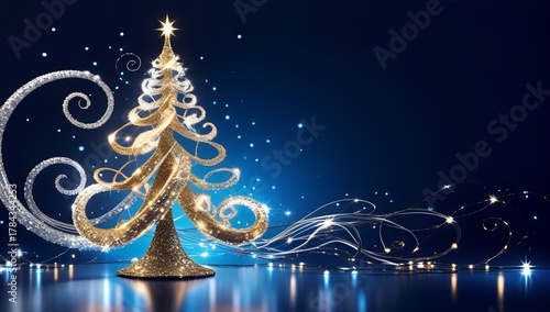Wallpaper Mural Christmas tree decoration background design Torontodigital.ca