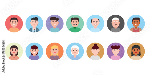 Diverse Cartoon Avatar Collection. Customizable Vector Characters.