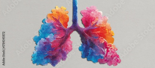 Rainbow anatomy lung, world tuberculosis day, lung cancer concept