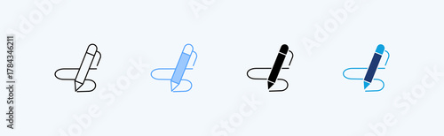 Pen Multiple Icon Illustration Vector