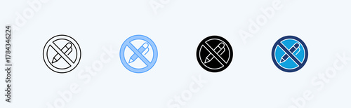 No Writing Multiple Icon Illustration Vector