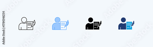 Author Multiple Icon Illustration Vector