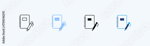 Notebook Multiple Icon Illustration Vector