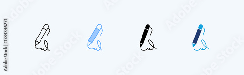 Signature Multiple Icon Illustration Vector