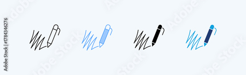 Scribble Multiple Icon Illustration Vector