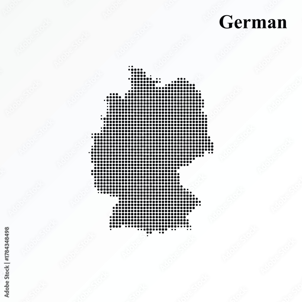 Obraz premium Abstract Germany Map in Halftone Dot Pattern ? Minimalist Vector Design.eps