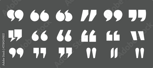 Set of quote mark icons isolated on white background.Quotation marks.Black quotes icon collection.