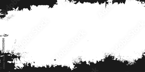 Black grunge ink splat frame vector border design with paint splash texture