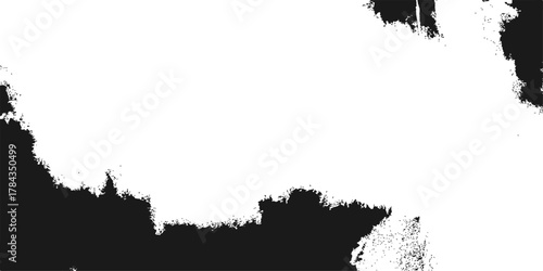 Grunge black ink splat border texture design element illustration