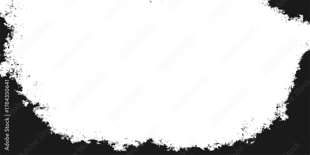 Obraz premium Black ink splat grunge border frame texture vector design