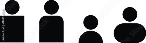 Modern diverse group of people icons in various poses and activities