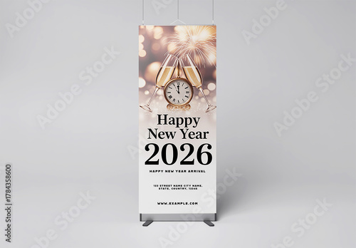 New Year Rollup Banner Mockup Design