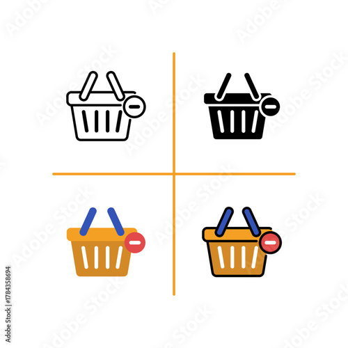 Throw Away Shopping and E-commerce Icon