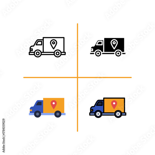 shipping process location Shopping and E-commerce Icon