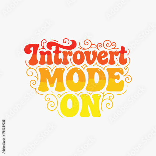 Introvert mode on retro gradient text design