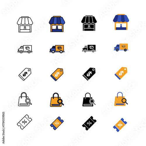 Shopping and E-commerce Icon Collections