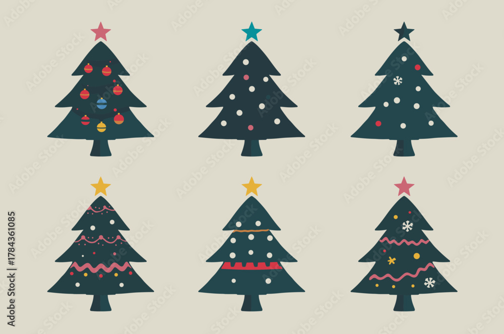 Obraz premium Stylized Xmas Tree Graphics