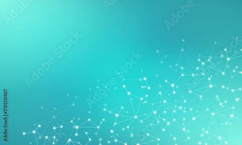 Molecular structure and genetic engineering, molecules DNA, neural network, scientific research. Abstract background for innovation technology, science, healthcare, and medicine