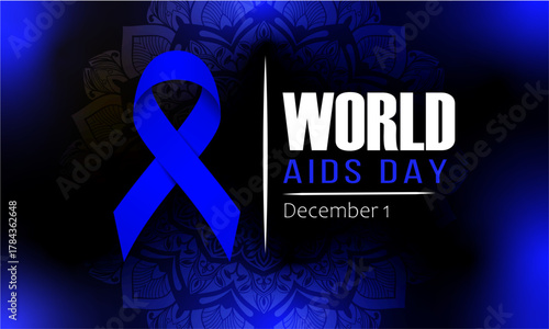 World Aids Day: A poignant visual tribute for World AIDS Day, featuring the iconic blue ribbon on a rich blue backdrop. The imagery aims to raise awareness and support.