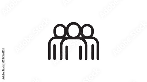 Group of people line icon simple illustration for user interface and infographic design isolated on white background