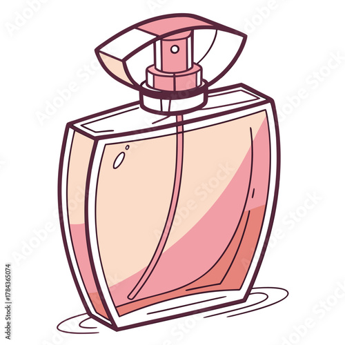 Pink gradient perfume bottle with spray nozzle spray bottle