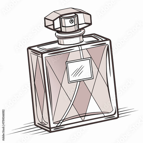 Rectangular glass perfume bottle with faceted cap spray bottle 1