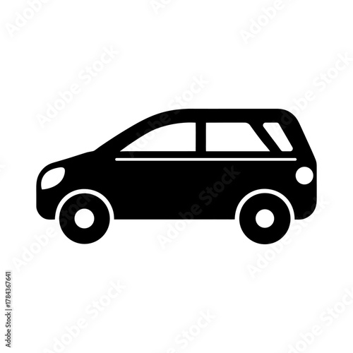 Polished Metallic Car-Share Transport Icon on White.