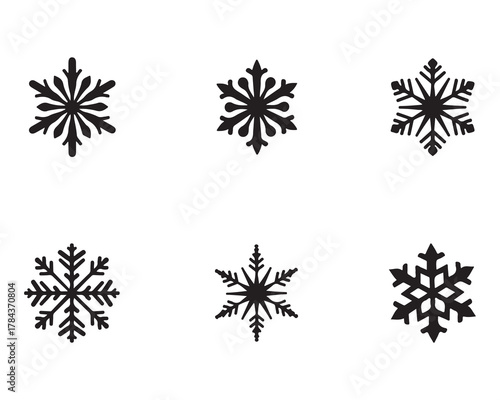 Collection of Winter Snowflakes in Vector Style