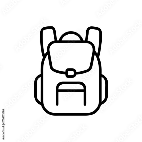 Backpack Line Icon for Travel and School Supplies