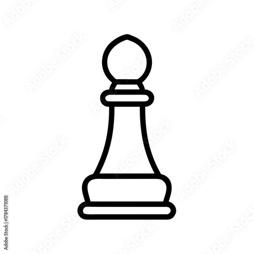 Chess Pawn Piece Icon Minimal Outline Illustration
