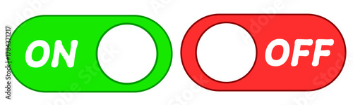 円形のON/OFFシンプルアイコン　グリーン・レッド