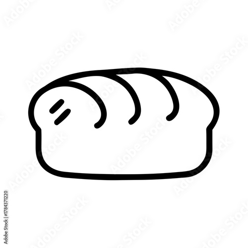 Bread Loaf Line Icon – Bakery Food Outline Symbol