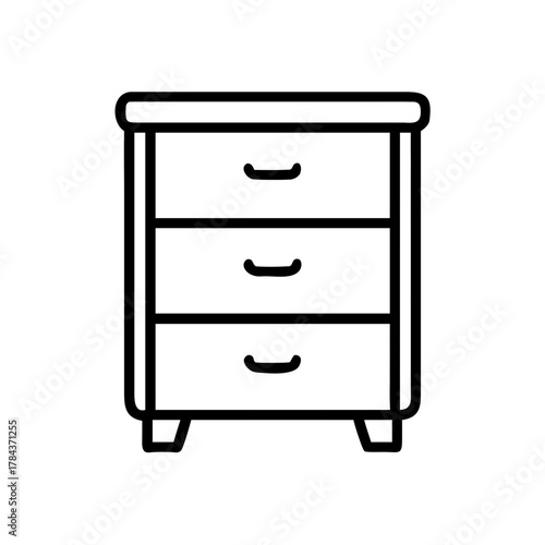 Drawer Cabinet Outline Icon – Furniture Storage Chest Symbol