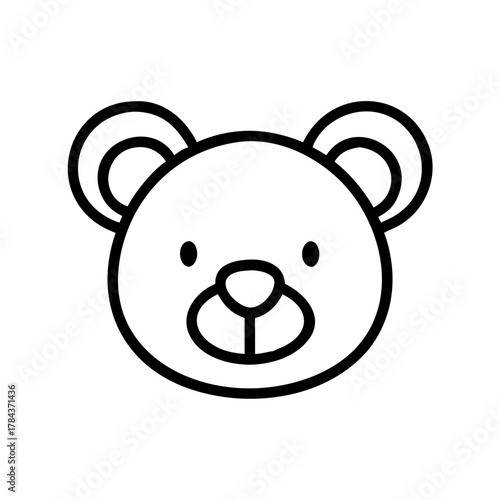 Bear Cub Face Outline Icon