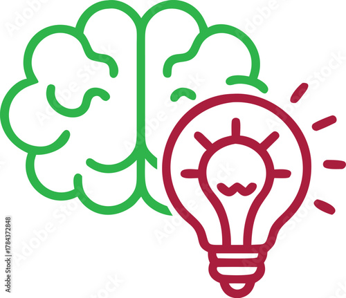 A light bulb with a brain, representing a brainstorm or a creative idea.