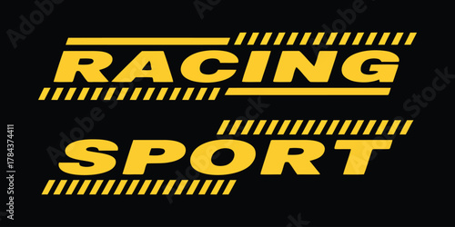 Yellow racing stripes vector design for cars and motorcycles, perfect for automotive decals, sporty vehicle wraps, tuning graphics, and high-speed motorsport design