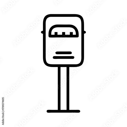 Parking Meter Line Icon for Street and Urban Usage