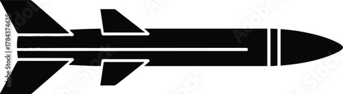 Vector Missile modern warhead silhouette illustration
